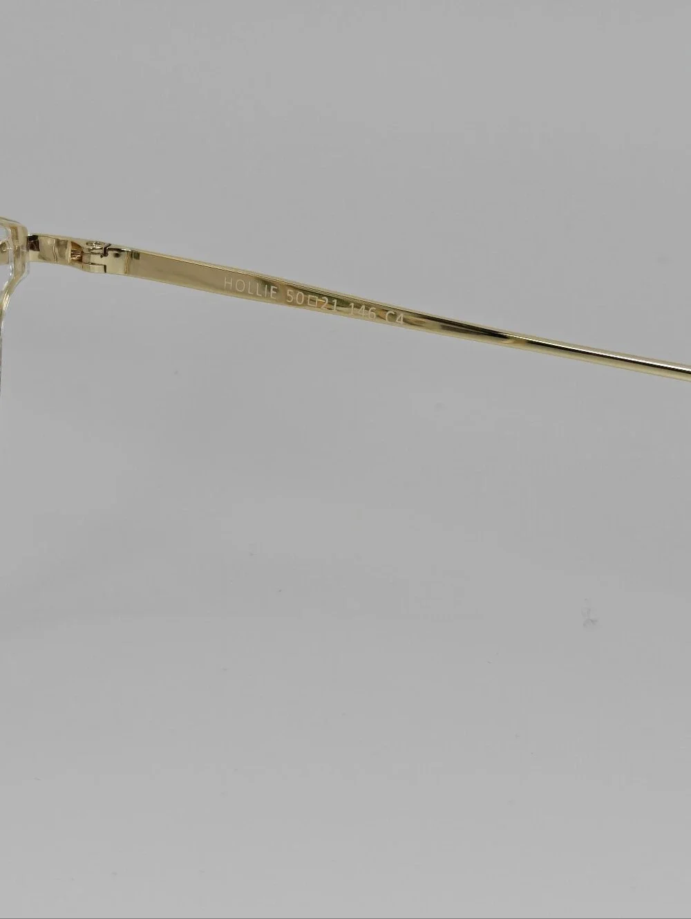 Hollie. Clear Gold. Metal And Acetate Frame.  Round Women's Eyeglasses